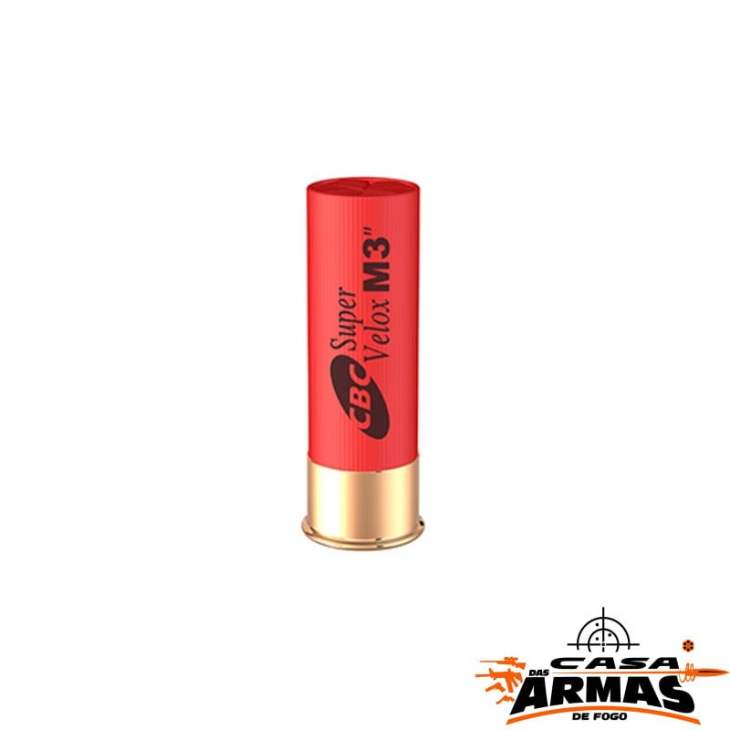 Munição CBC Cartucho 12/76,2 Super Velox M3″ CH-3T