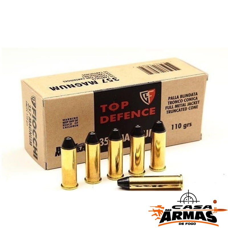 Munição Fiocchi 357 MAGNUM FMJTC BLACK MAMBA 110gr – Cx 50